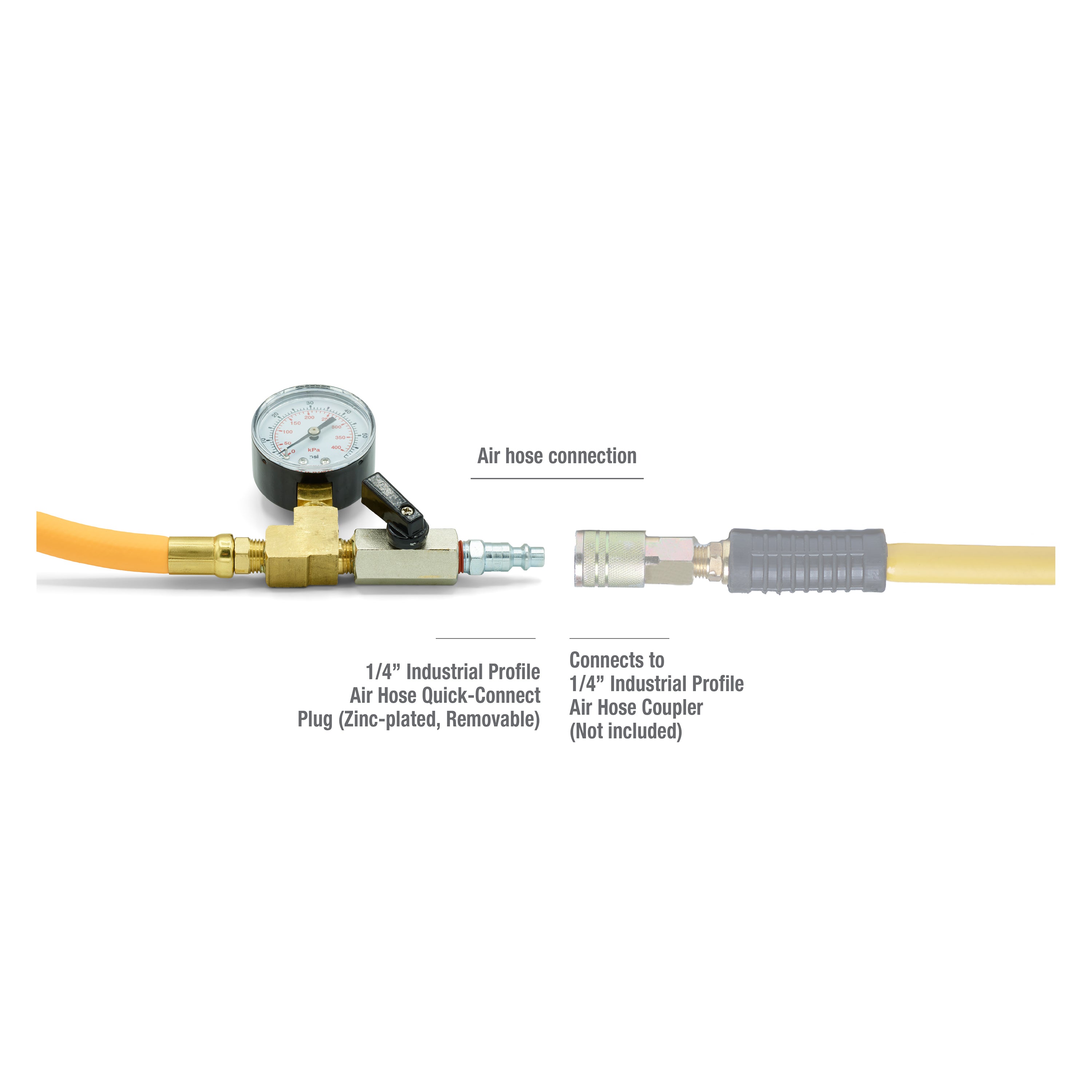 Compressed Air Water Blow Out Tool with Gauge Male Connector winterize RV blowout plug 