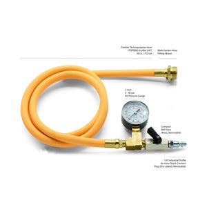 Compressed Air Water Blow Out Tool with Gauge Male Connector winterize RV blowout plug 